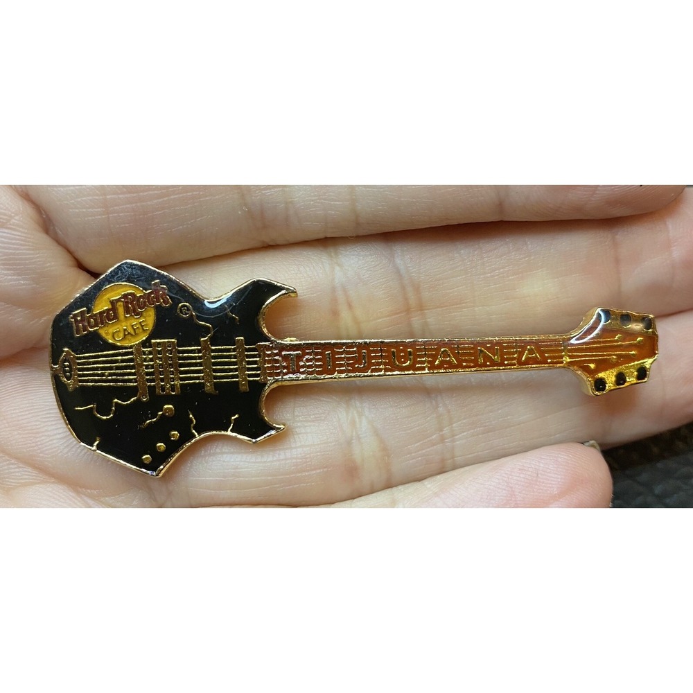 RARE HARD ROCK CAFÉ SPECIAL MADE TIJUANA MEXICO GUITAR PINS BLACK CLASSIC ENAMEL